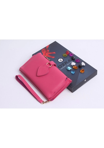 Ozka Leather Collection Telefon Bölmeli Trend Kadın Cüzdan Pembe