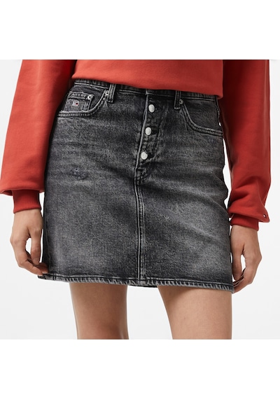 Tommy Hilfiger Jeans Mom Uh Skirt B Kadın Siyah Etekdw0dw18231