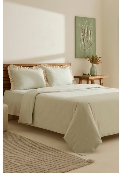 Kaşmir Home Lisa %100 Pamuk Tek Kişilik Nevresim Takımı Offwhite