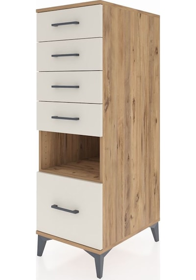 Kronos Dolap Tek Raflı 5 Çekmeceli 44x59x134 Çam-aytaşı Atlas Çam