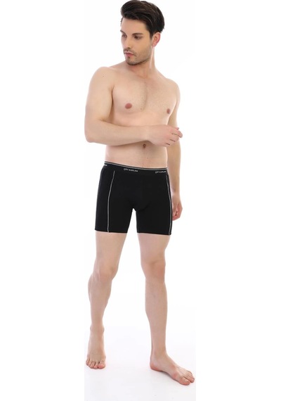 Epilons Zenvial Çift Kaplan 880 Elastanlı Erkek Boxer Zenviall2 Siyah