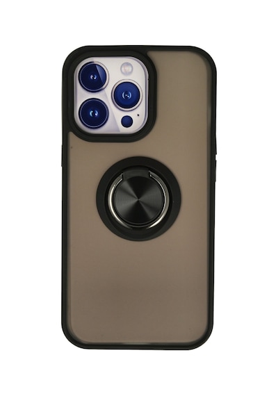 Apple iPhone Uyumlu - 15 Pro Max Kılıf Montreal Yüzüklü Silikon Kapak - Siyah