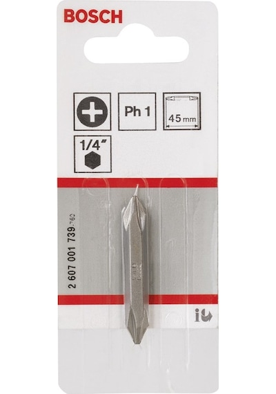 Bosch Extra Hard Çift taraflı PH1xPH1x45 mm 1'li Vidalama Ucu - 2607001739 Bosch Extra Hard Çift taraflı PH1xPH1x45 mm 1'li Vidalama Ucu - 2607001739
