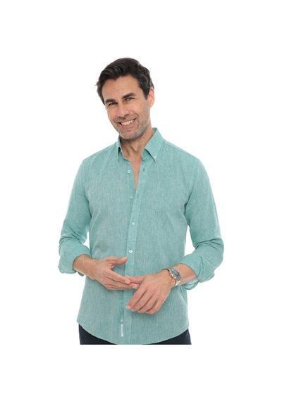 Slim Fit Uzun Kol Yaka Düğmeli Nefes Alan Keten Hediye Kutulu Erkek Gömlek Fs-004548 - Açık Yeşil-3246 Slim Fit Uzun Kol Yaka Düğmeli Nefes Alan Keten Hediye Kutulu Erkek Gömlek Fs-004548 - Açık Yeşil-3246