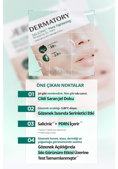 Serinlikle Rahatlatan Gözenek Karşıt Jel Maske Dermatory Salicinic Pore Tightening Wrapping Gel Mask