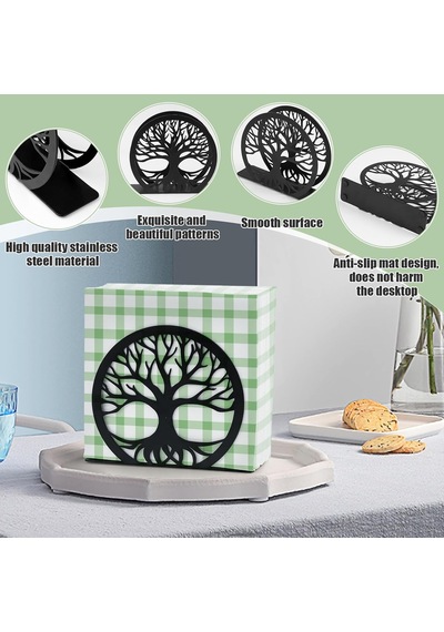 Masa İçin Peçete Tutacağı, Mutfak İçin Paslanmaz Çelik Dik Peçete Tutacağı, 5.9 Ev Batı Restoran Parti Düğün, Ev Dekorasyonu İçin Siyah Metal Modern Peçete Tutucu Çok Renkli