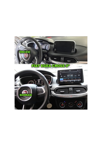 Snp Serisi Fiat Egea Cross Urban Yeni Göğüs Uyumlu 9 İnç Kablosuz Carplay Android Multimedya 4-64 Gb + Kamera  9"
