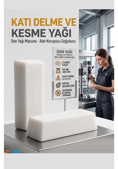Zhltools Katı Don Yağı 2x50gr Matkap Ucu Soğutucu Ve Kılavuz Diş Açma Macunu
