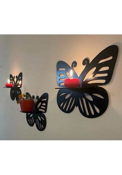 Dekoratif Kelebek Duvar Rafı 3'Lü Set (545783200)
