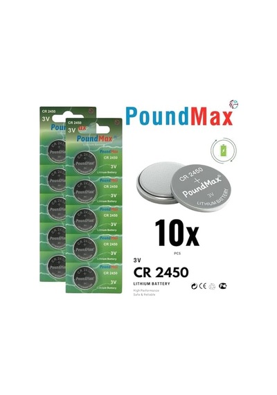 10 X Poundmax 2450 Cr2450 Dl2450 3v Lityum Madeni Para Pilleri