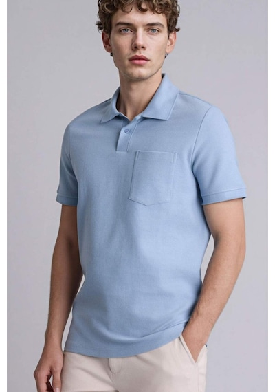 Defacto Regular Fıt Polo Yaka Kısa Kollu Polo Tişört G7002ax26smbe299 Mavi-be299 Defacto Regular Fıt Polo Yaka Kısa Kollu Polo Tişört G7002ax26smbe299 Mavi-be299