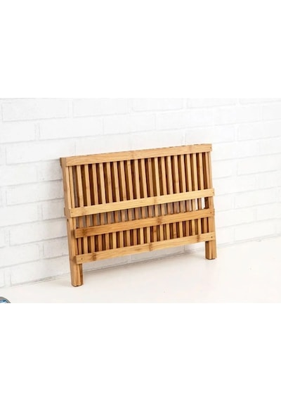 2 Katlı Bambu Katlanabilir Tabaklık Bulaşıklık Mutfak Dekoratif Bulaşık Kurutma Rafı Organizer Bambu Diğer