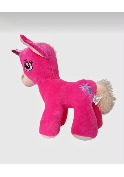 Boynuzlu Fuşya At Pony Unicorn 40 Cm Sevimli Konforlu: Peluş Uyku Yastığı Ve Sarılma Arkadaşı Dekoratif Oyuncak
