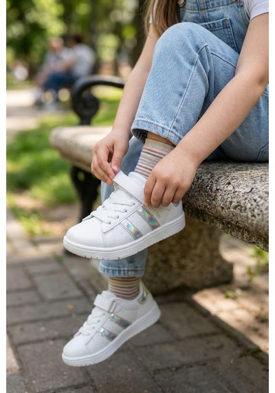 Fort Cool Cooper Rahat Esnek Sneaker Kız Çocuk Spor Ayakkabı Beyaz