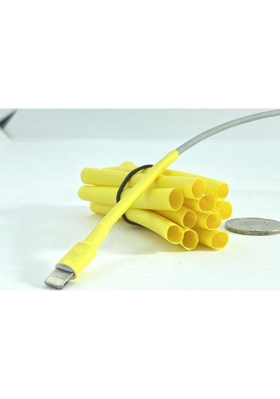 Iphone Uyumlu Sarı Şarj Kablosu Koruyucu Makaron 10 Adet 6 Cm