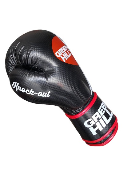 Green Hill Knock Out Carbon Deri Boks Ve Kick-boks Eldiveni Siyah