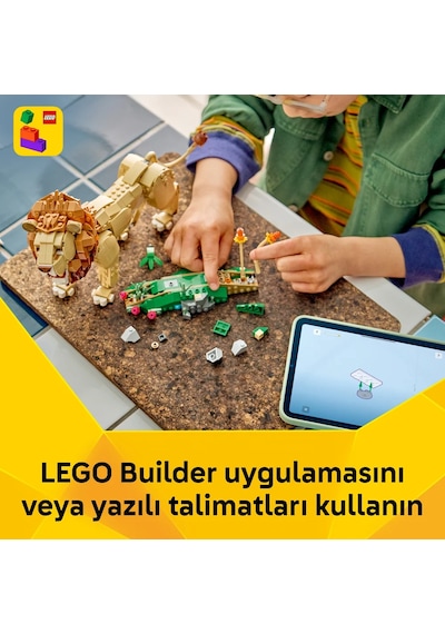 LEGO® Creator 3’ü 1 Arada Vahşi Hayvanlar: Görkemli Aslan 31386 - 9+ Yaş için Figürler İçeren Oyuncak Yapım Seti (839 Parça)