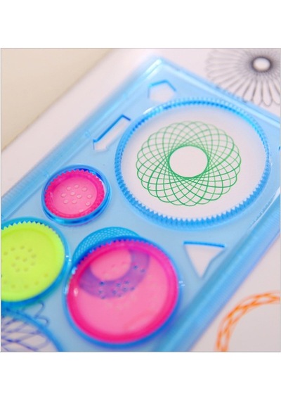 Sihirli Cetvel 5 Adet Plastik Sihirli Daire Cetvel Desen Şablon Çizim Okul Karne Hediye Çok Renkli
