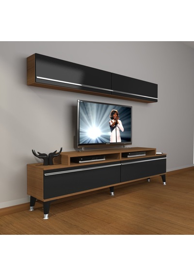 Decoraktiv Ekoflex 5 Mdf Silver Tv Ünitesi Tv Sehpası Ceviz - Siyah
