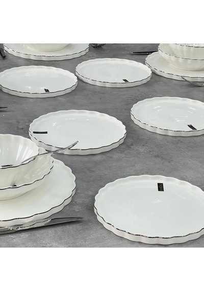 Royking Twist Silver 24 Parça Yemek Takımı Hrn 018 Gümüş