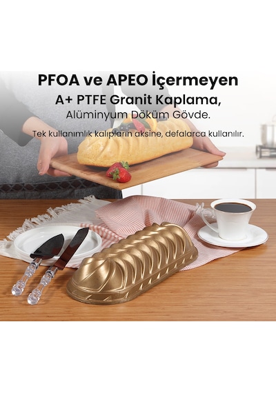 Serenk Fun Cooking Baton Alüminyum Döküm Granit Kaplama Kek Kalıb