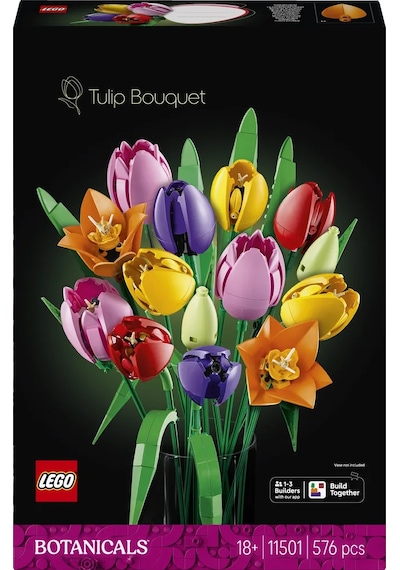 LEGO® Botanicals Lale Buketi 11501 - Yetiskinler için 5 Çesit Lale Içeren Yaratici Dekoratif Model Yapim Seti (576 Parça)