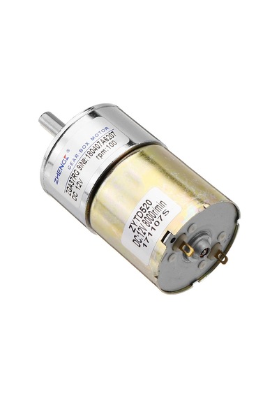 Zga37rg 12v 37mm 100rpm Redüktörlü Dc Motor Metal Dişli Yüksek Tork Kuvvet Robot Oyuncak Rc Araba