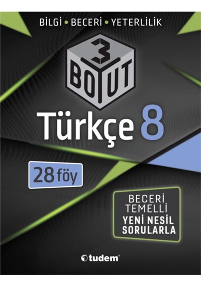 8 Sınıf Türkçe 3 Boyut Soru Bankası Tudem Yayınları