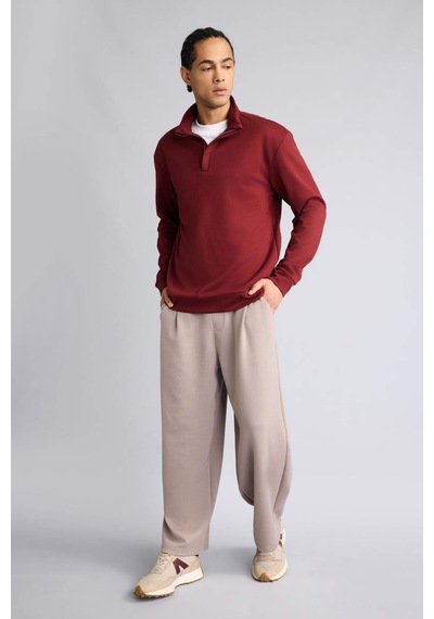 Defacto Standart Fıt Modal Sweatshirt G8148ax25wnbr169 Bordo-br169
