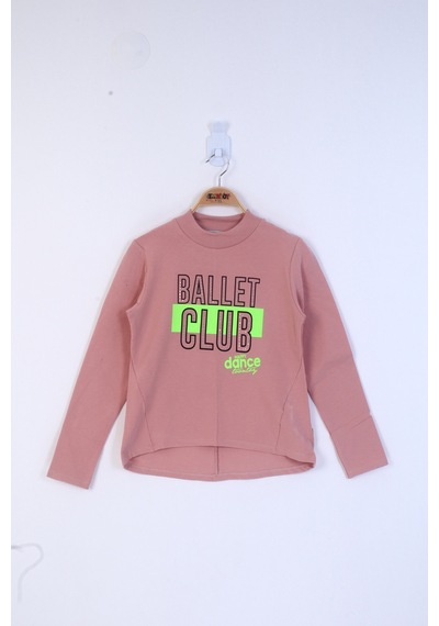 Toontoy Kız Çocuk Ballet Club Baskılı Sweatshirt Somon Toontoy Kız Çocuk Ballet Club Baskılı Sweatshirt Somon