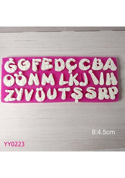 Yy0223 Büyük Harf Kalp Ve Çiçek Desenli Silikon Kalıp