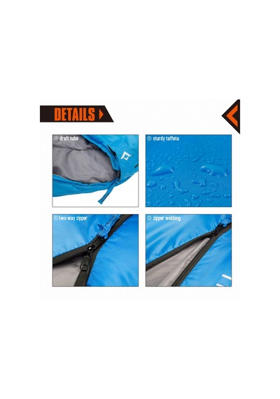 Oasis 250 Ultralight Uyku Tulumu Blue Sağ F. Çok Renkli