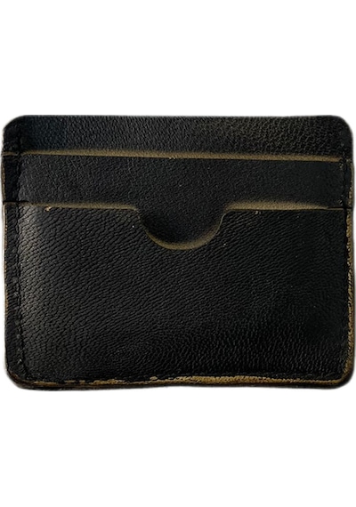 Ln Leather Gerçek Deri Antik Siyah El Yapımı Deri Kartlık Siyah