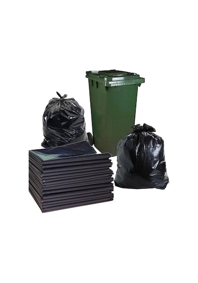 200 Adet Endüstriyel 120x150 Cm Hantal Boy Siyah Çöp Poşeti 20 Rulox10lu