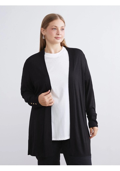 LC Waikiki Lcwaıkıkı Classic Siyah Şal Yaka Kadın Triko Hırka New Black