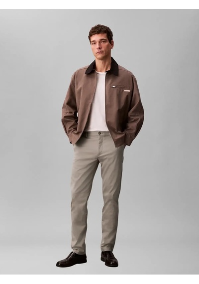 Calvin Klein Slım Refıned Cotton, Rak Bej Erkek Pantolon