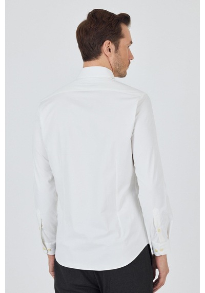 İmza Uzun Kol Düz Bez Ayağı Sert Yaka Cepsiz Pamuklu Classic Slim Fit Gömlek 1004250211 Açık Krem İmza Uzun Kol Düz Bez Ayağı Sert Yaka Cepsiz Pamuklu Classic Slim Fit Gömlek 1004250211 Açık Krem