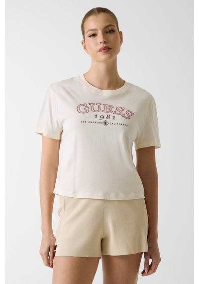 Guess Kadın T-shirt Krem