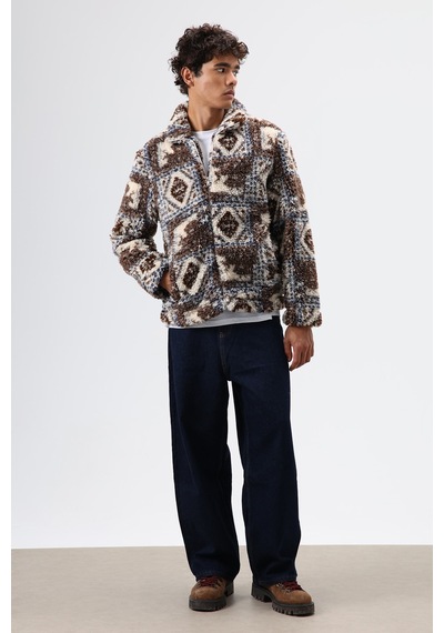 Vamos Oversize Peluş Mont Kahverengi