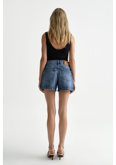 Açelyaokcu Premium Kaida Denim Mini Şort Lacivert
