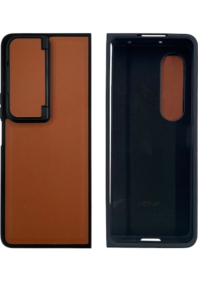 Nettech Samsung Galaxy Z Fold 4 Uyumlu Manyetik Standlı Seri Arka Koruma Kılıf - Siyah Siyah