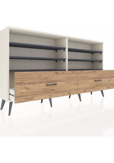 Arges Konsol 6 Raflı 2 Çekmeceli 176x30x99 Aytaşı-antrasit/çam Aytaşı-antrasit/çam Arges Konsol 6 Raflı 2 Çekmeceli 176x30x99 Aytaşı-antrasit/çam Aytaşı-antrasit/çam