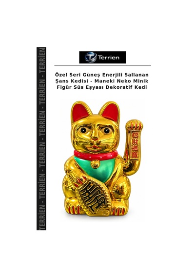 Özel Seri Güneş Enerjili Sallanan Şans Kedisi - Maneki Neko Minik Figür Süs Eşyası Dekoratif Kedi