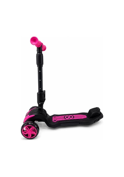 Combo Oturaklı 3 Tekerlekli Katlanabilir Led Işıklı Scooter Pembe