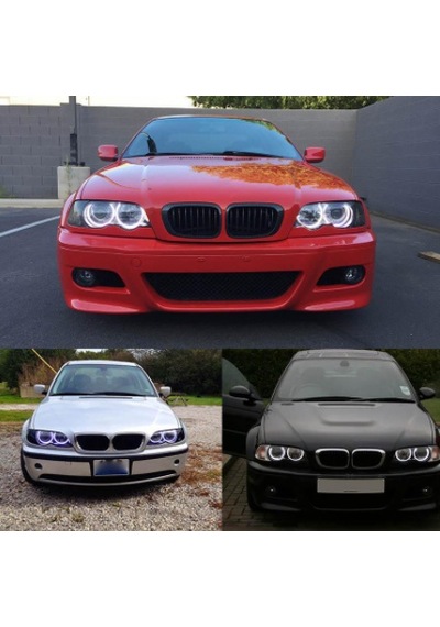 BMW E46 318 320 325 330 CCFL Angel Eyes Beyaz Encıl Seti Far Halkası (00) (ŞüsCarOto Aksesuar)