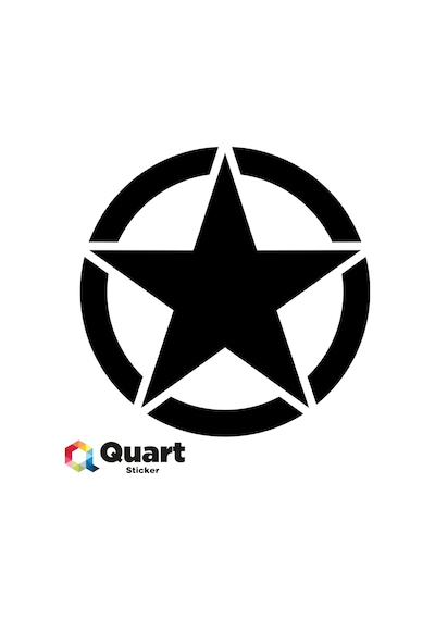 2 Adet Army Star, Askeri Yıldız Off Road Sticker Quarts Sticker