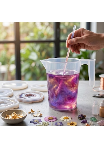Plastik Kulplu Ölçü Kabı Beher 500 Ml 1/2 Litre Şeffaf