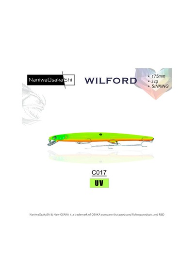 Nanıwaosakashı Wılford 175mm 32g Sınkıng C017