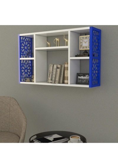 Terek Dekoratif Duvar Rafı Mavi