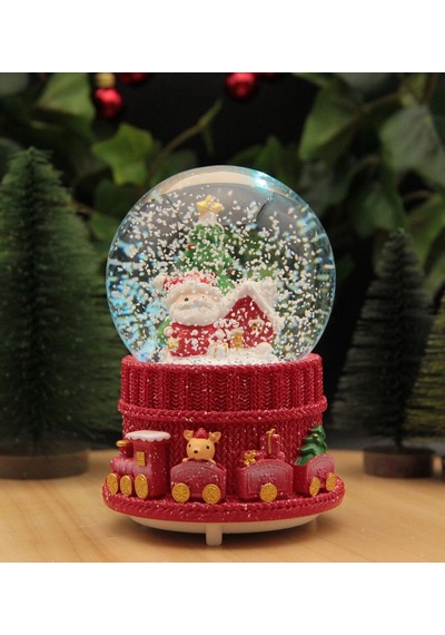 Hediyebiziz  Yılbaşı Kar Küresi Noel Işıklı Ve Müzikli Christmas Noel Baba -a